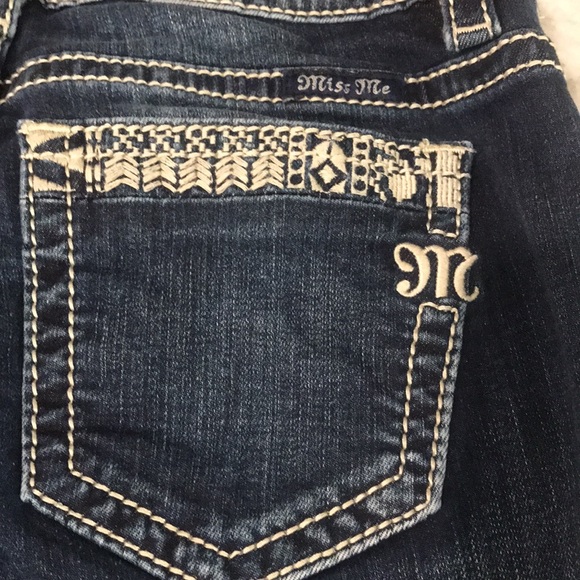 Miss Me Jeans Womens 26 Blue Embroidered Born to Be Boho Ankle Skinny Western - Picture 5 of 12